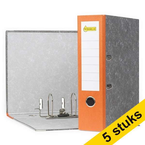 Aanbieding: 5x 123inkt classeur A4 karton oranje 80 mm  300210 - 1