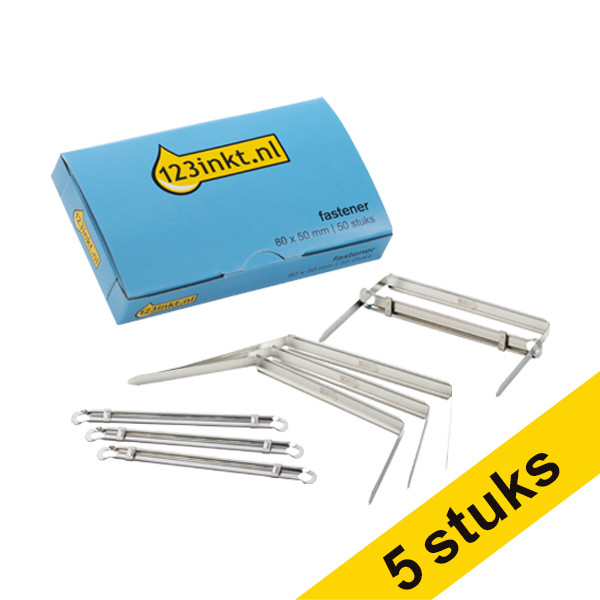 Aanbieding: 5x 123inkt fastener 80 x 50mm (50 stuks)  301319 - 1