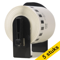 Aanbieding: 5x 123inkt huismerk vervangt Brother DK-22113 continue filmtape transparant  650652