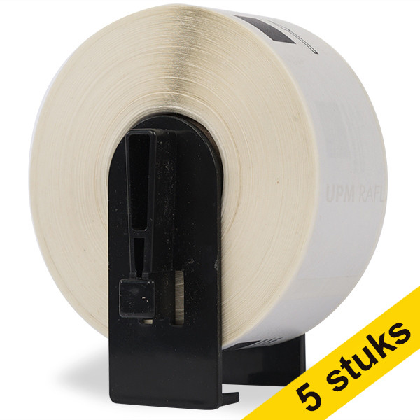 Aanbieding: 5x 123inkt huismerk vervangt Brother DK-22210 continue papiertape  650537 - 1