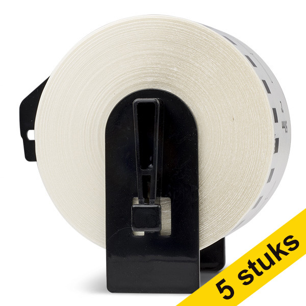 Aanbieding: 5x 123inkt huismerk vervangt Brother DK-22223 continue papiertape wit  650554 - 1