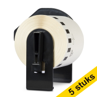 Aanbieding: 5x 123inkt huismerk vervangt Brother DK-22606 continue filmtape geel  650632