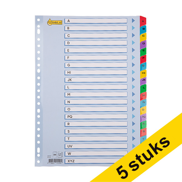 Aanbieding: 5x 123inkt kartonnen indexen A4 met A-Z tabs (23-gaats)  301715 - 1