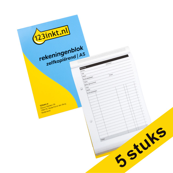 Aanbieding: 5x 123inkt rekeningenblok zelfkopiërend A5  302207 - 1