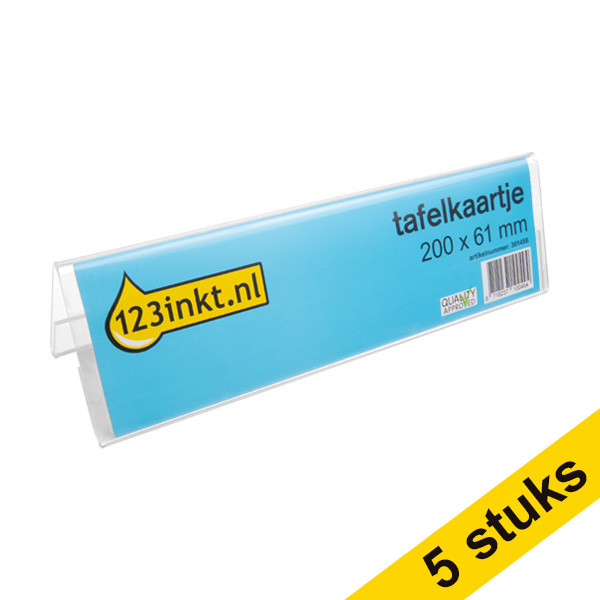 Aanbieding: 5x 123inkt tafelkaartje 200 x 61 mm  301571 - 1