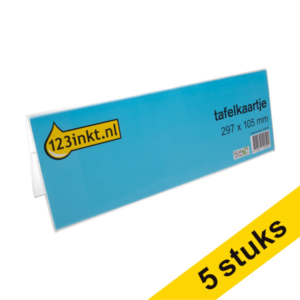 Aanbieding: 5x 123inkt tafelnaambordje 297 x 105 mm  301572 - 1