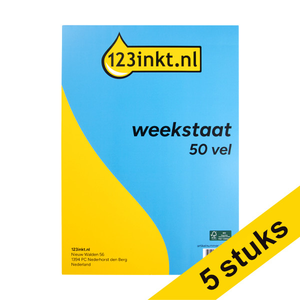 Aanbieding: 5x 123inkt weekoverzicht (50 vellen)  302204 - 1