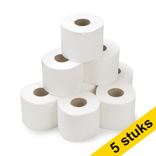 Aanbieding: 5x 123schoon huismerk toiletpapier 3-laags 8 rollen geschikt voor Tork T4 dispenser  SDR06026 - 1