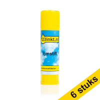 Aanbieding: 6x 123inkt lijmstift groot (40 g)