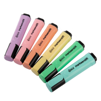 Aanbieding: set 123inkt fluostiften pastelkleuren (6 stuks)