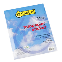 Aanbieding 123inkt fotopapier sticker glossy A4 wit: 5 sets + 1 GRATIS (totaal 60 stickers) L7767-40C 300341