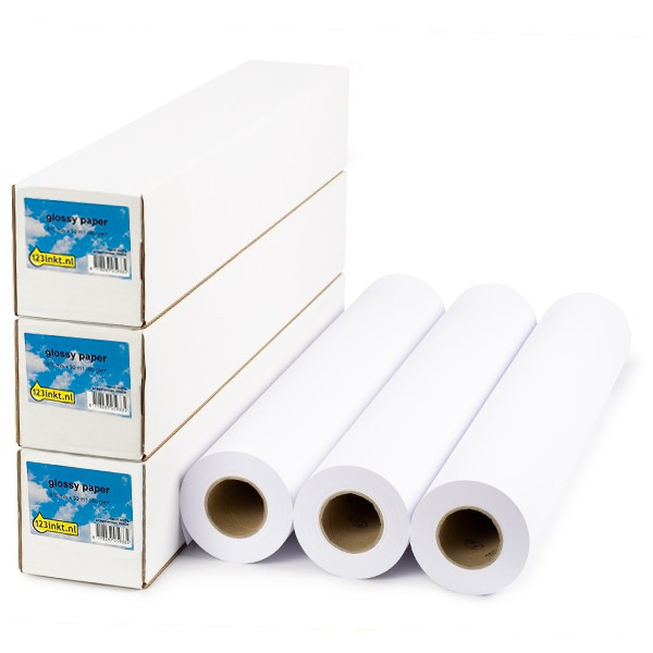 Aanbieding 3x: 123inkt Glossy paper roll 610 mm (24 inch) x 30 m (190 grams)  302098 - 1