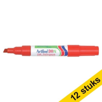 Aanbieding: 12x Artline 30 permanent marker rood (2 - 5 mm schuin)