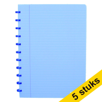 Aanbieding: 5 x Atoma Trendy gelijnd schrift A4 transparant blauw 72 vellen