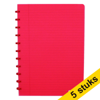 Aanbieding: 5 x Atoma Trendy gelijnd schrift A4 transparant rood 72 vellen