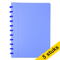 Aanbieding: 5 x Atoma Trendy geruit schrift A4 transparant blauw 72 vellen (4 x 8 mm)