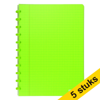 Aanbieding: 5 x Atoma Trendy geruit schrift A4 transparant groen 72 vellen (4 x 8 mm)