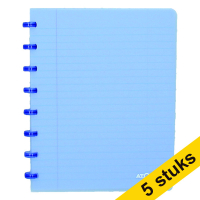 Aanbieding: 5 x Atoma Trendy geruit schrift A5 transparant blauw 72 vellen (4 x 8 mm)