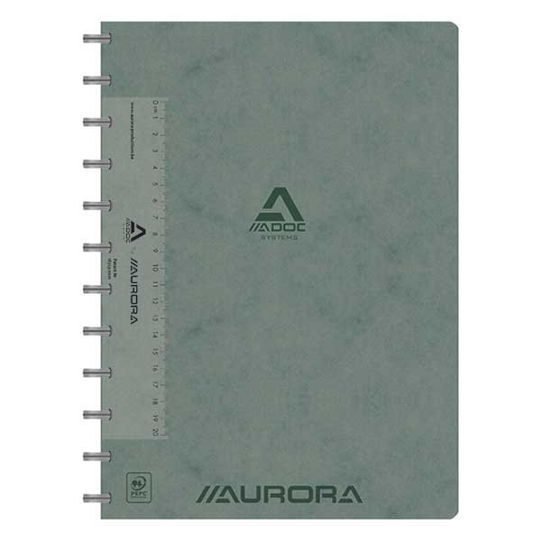 Aurora Adoc gelijnd schrift met meetlat A4 grijs 72 vellen 6811.744GRIS 330086 - 1