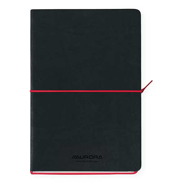 Aurora Tesoro notitieboek A5 gelijnd 96 vellen zwart/rood 2396TESR 330079 - 1