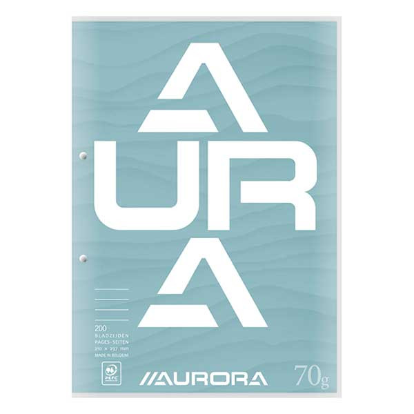 Aurora cursusblok A4 gelinieerd 70 grams blauw (100 vel) D102CDT/BL 330107 - 1