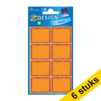 Aanbieding: 6x Avery Zweckform 3702A diepvriesetiketten 28 x 36 mm oranje (40 etiketten)