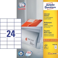 Avery Zweckform 3474-200 universele etiketten wit 70 x 37 mm (4800 etiketten) 3474-200 212474