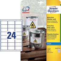 Avery Zweckform J4773-10 weerbestendige etiketten 63,5 x 33,9 mm (240 etiketten) J4773-10 212420