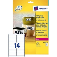 Avery Zweckform L7063-20 weerbestendige etiketten 99,1 x 38,1 mm (280 etiketten) L7063-20 212426