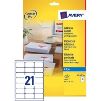 Avery adresetiketten J8160-10 | 210 stuks | 63,5 x 38,1 mm J8160-10 212276