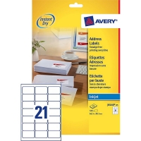 Avery adresetiketten J8160-25 | 525 stuks | 63,5 x 38,1 mm J8160-25 212302