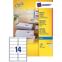 Avery adresetiketten J8163-100 | 1400 stuks | 99,1 x 38,1 mm J8163-100 212310