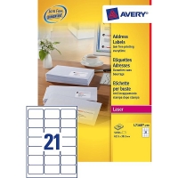 Avery adresetiketten L7160-250 | 5250 stuks | 63,5 x 38,1 mm | Quickpeel technologie L7160-250 212280