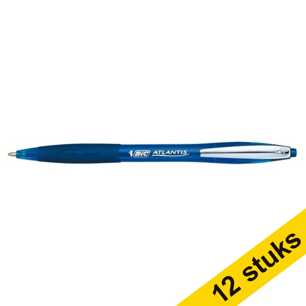 BIC Aanbieding: 12x BIC balpen Atlantis Soft blauw  240027 - 1