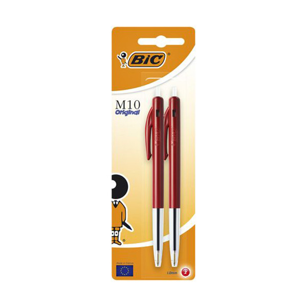 BIC M10 Clic balpen medium rood (2 stuks) 802065 224658 - 1