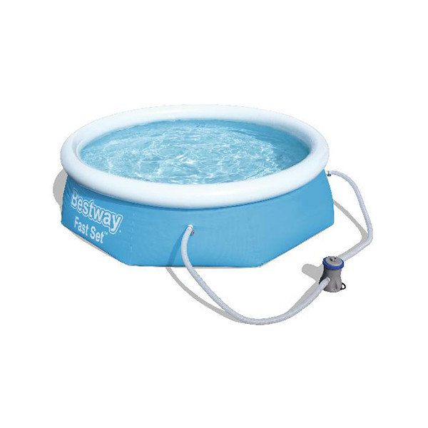 Bestway opblaasbaar zwembad Fast Set inclusief filterpomp Ø244cm ↨66cm 57268 SBE00007 - 1