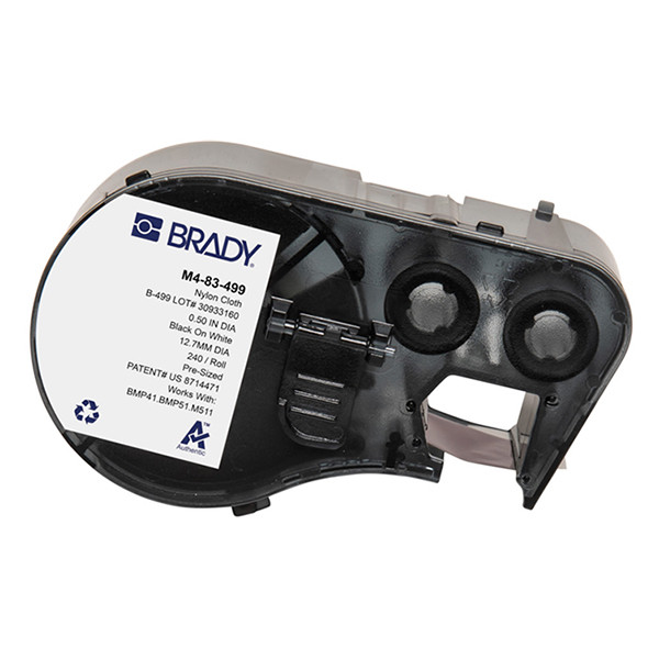 Brady M4-83-499 nylonweefsel labels zwart op wit Ø 12,7 mm (origineel) M4-83-499 148246 - 1