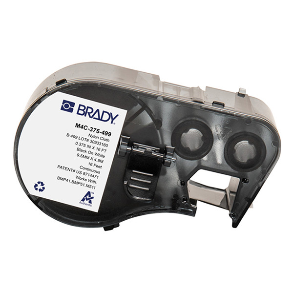 Brady M4C-375-499 nylon labels zwart op wit 9,53 mm x 4,88 m (origineel) M4C-375-499 147949 - 1