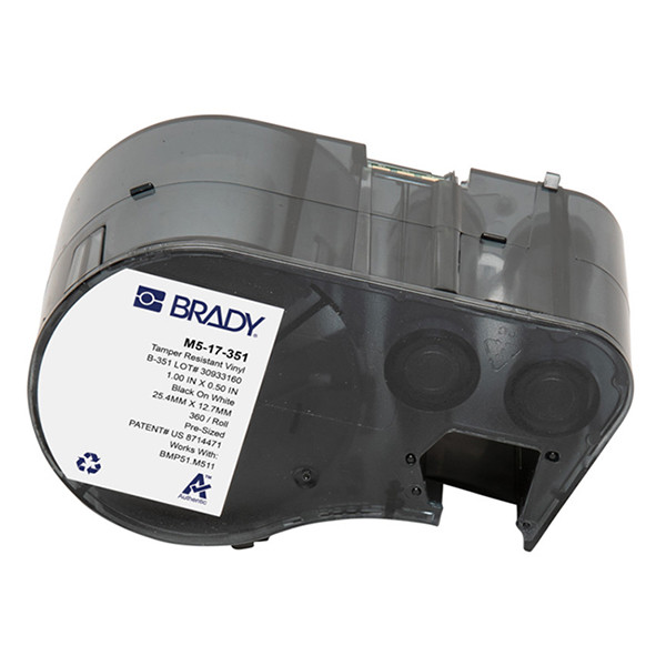 Brady M5-17-351 vinyl labels zwart op wit 25,4 mm x 12,7 mm (origineel) M5-17-351 148396 - 1