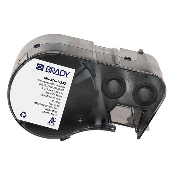 Brady M5-375-1-342 tape krimpkous zwart op wit 25,40 mm x 16,38 mm (origineel) M5-375-1-342 148000 - 1