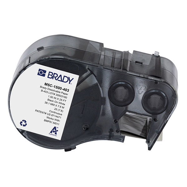 Brady M5C-1500-403 tape papier zwart op wit 38,1 mm x 7,62 mm (origineel) M5C-1500-403 148400 - 1