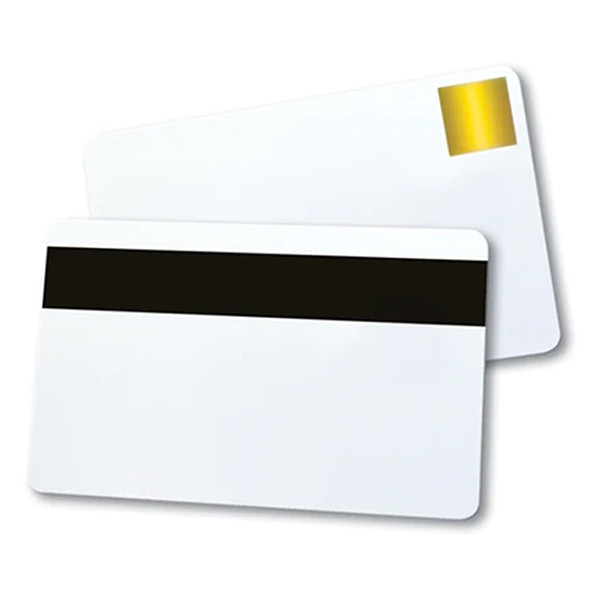 Brady Magicard CR80 pvc kaarten wit met gouden HoloPatch-zegel en magneetstrip (500 stuks) 322003 145004 - 1