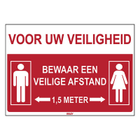 Brady waarschuwingssticker bewaar 1,5 meter afstand (1 stuk) I/PIC924/NL493/PE-371x262-1 147905