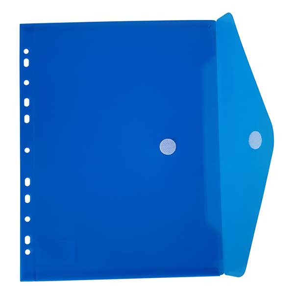 Bronyl documentenvelop A4 transparant blauw met perforatierand 99302 402837 - 2