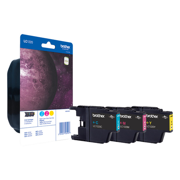 Brother LC-1220RBWBP multipack 3 inktcartridges (origineel) LC-1220RBWBP LC1220BKBP2 LC1220BKBP2DR 350020 - 1