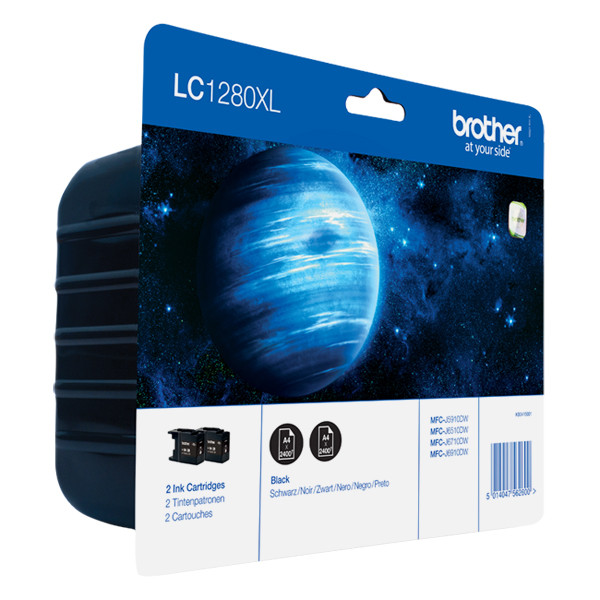 Brother LC-1280XLBK inktcartridge zwart 2 stuks (origineel) LC-1280XLBKBP2 350022 - 1