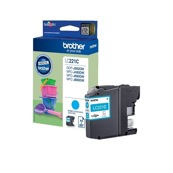 Brother LC-221C inktcartridge cyaan lage capaciteit (origineel) LC221C 902597 - 1