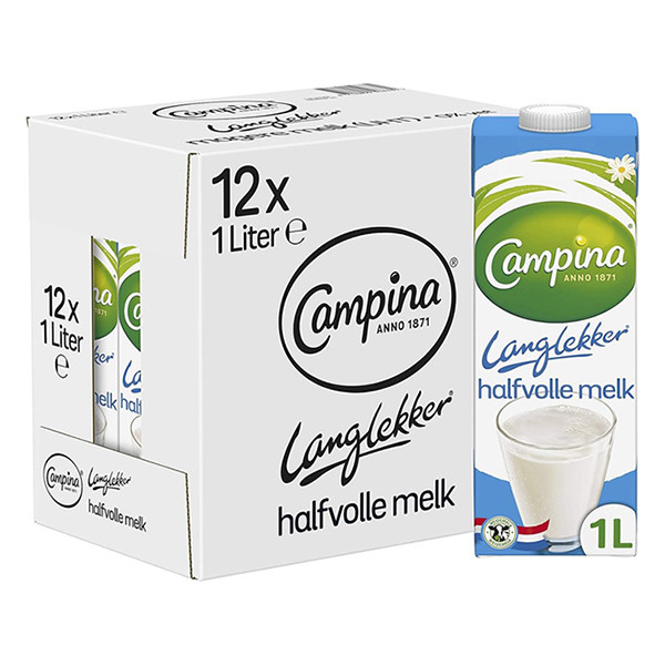 Campina Langlekker halfvolle melk 1 liter (12 stuks) 9514 423867 - 2