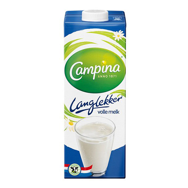 Campina Langlekker volle melk 1 liter (12 stuks) 63442 423868 - 1