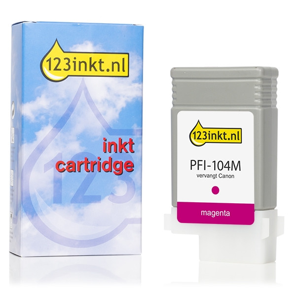 Canon PFI-104M inktcartridge magenta (123inkt huismerk) 3631B001AAC 018213 - 1